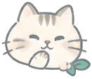 緑のリボンをつけた猫のイラスト